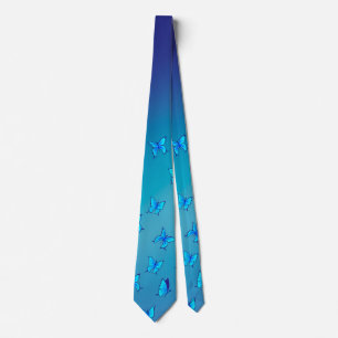 Verzauberte Schmetterlinge Blaue Krawatte