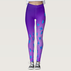Verzauberte Schmetterlinge Lila Leggings