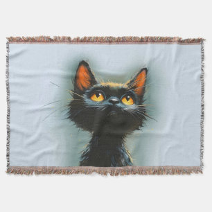 Verzauberte schwarze Katze Decke