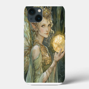 Verzauberte Smaragd-Fee-Kristallkugel Fantasy-Kuns iPhone Hülle