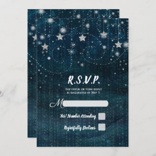 verzauberte Starry Night Silver & Blue Party UAWG Einladung