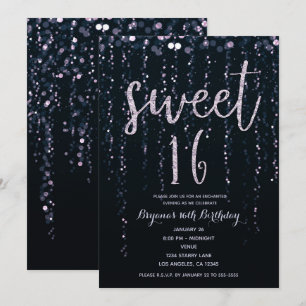 Verzauberte Sternenlichter Lavendel Lila Sweet 16  Einladung
