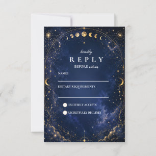 Verzauberte Sternennächte Himmlische Hochzeit RSVP Karte