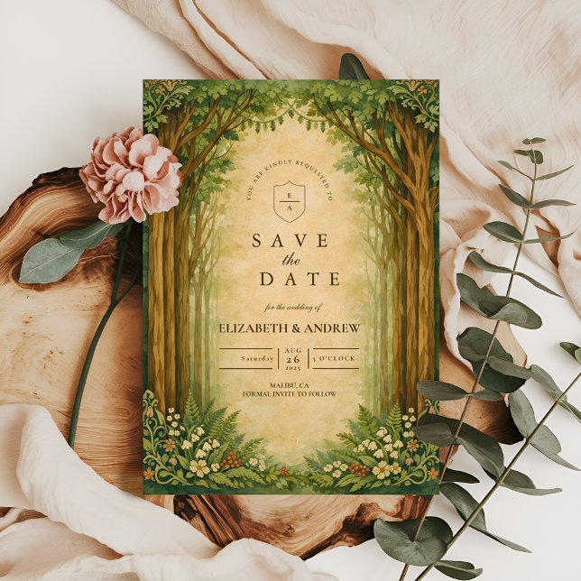 Verzauberte Wald-Bogen-Hochzeit Save The Date (Von Creator hochgeladen)