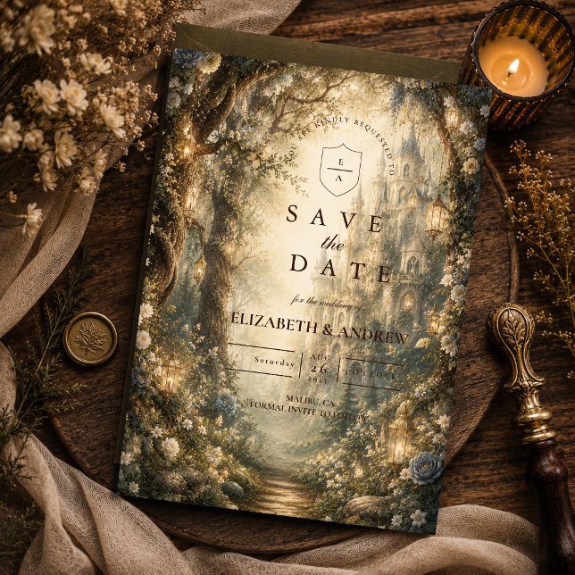Verzauberte Wald-Fantasy-Hochzeit Save The Date (Von Creator hochgeladen)