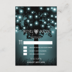 Verzauberte Wald-Hochzeit RSVP-Karten mit rustikal Einladung