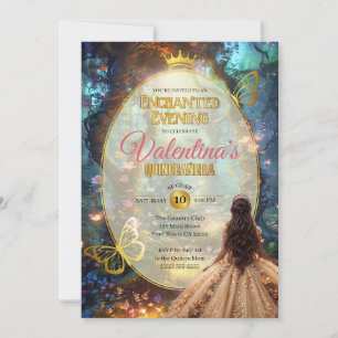 Verzauberte Wald Quinceañera Einladung