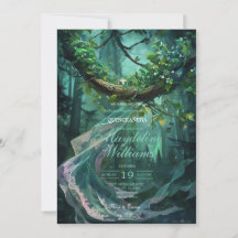 Verzauberte Wald-Quinceañera-Einladung
