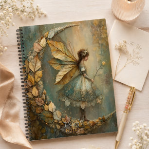 Verzauberte Waldblatt-Fee Fantasy Personalisiert Notizbuch