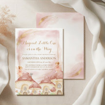 Verzauberte Waldpilz-Baby-Shower-Einladung