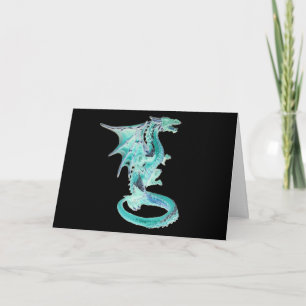 Verzauberte Wasser-Drache-mythische Fantasy-Kunstw Karte