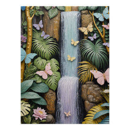 Verzauberte Wasserfall-Oase Poster