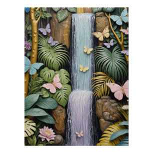 Verzauberte Wasserfall-Oase Poster