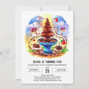 Verzauberte Wasserfarbenschokolade zum Geburtstag Einladung