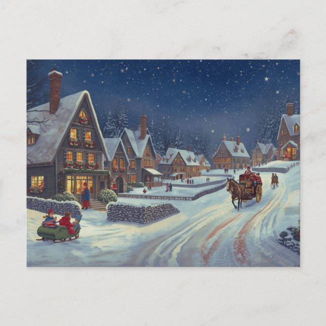 Verzauberte Weihnachtskarten Feiertagspostkarte (Vorderseite)