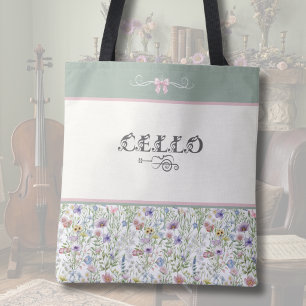 Verzauberte Wiese Cello-Tasche Blumiger Musiker Tasche