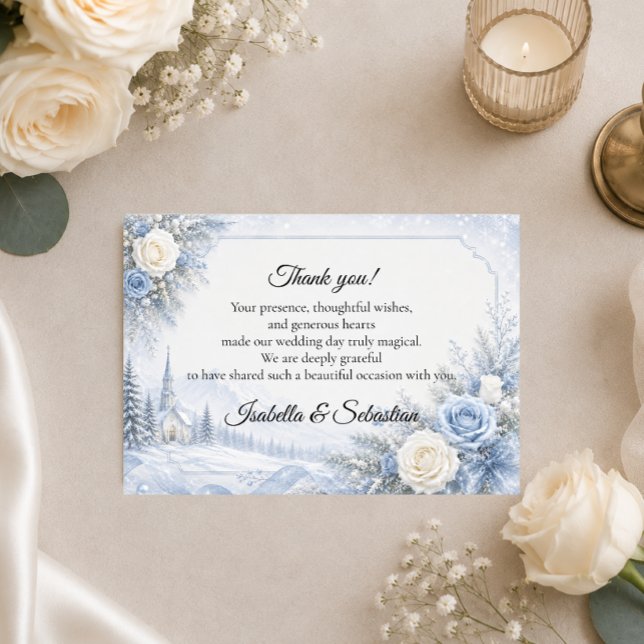 Verzauberte Winterhochzeit Dankeskarte (Von Creator hochgeladen)