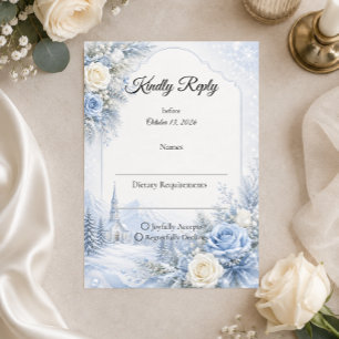 Verzauberte Winterhochzeit RSVP Karte