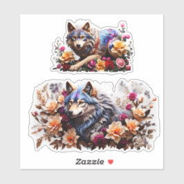 Verzauberte Wölfe Vinyl Stickers anpassen Aufkleber