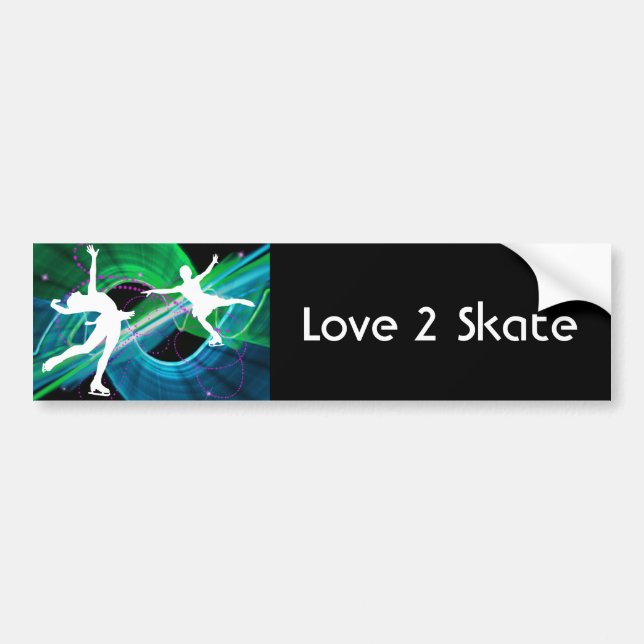 Verzauberte Zahl Skater-Eis-Skaten Autoaufkleber (Vorne)
