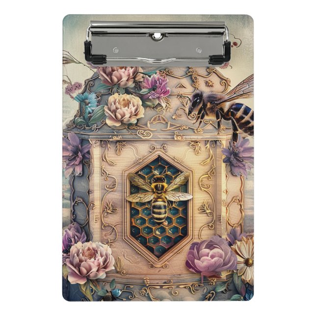 Verzauberter Bienen-Garten Fantasy (5) Mini Klemmbrett (Vorderseite)