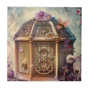 Verzauberter Bienen-Garten-Fantasy (9) Fliese