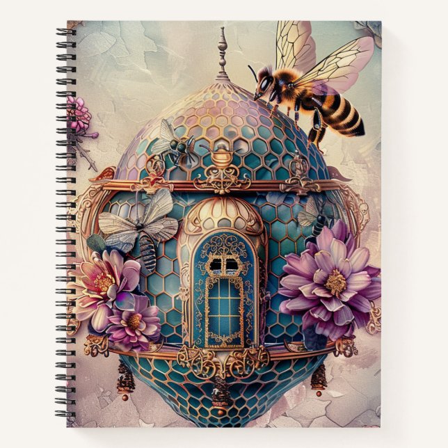Verzauberter Bienengarten Fantasy (2) Notizbuch (Vorderseite)