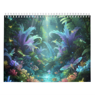 Verzauberter Biolumineszenter Wald Magischer Dschu Kalender