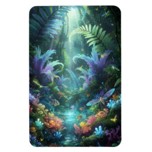 Verzauberter biolumineszenter Wald Magischer Dschu Magnet