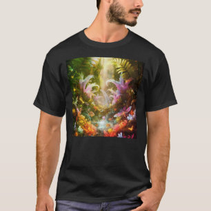 Verzauberter Biolumineszenter Wald Magischer Dschu T-Shirt