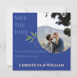 Verzauberter blauer Garten Hochzeit Terminankündig Save The Date
