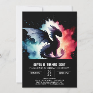 Verzauberter Dragon Birthday Printable Einladung