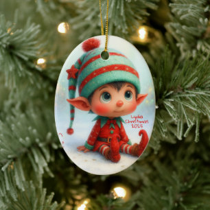 Verzauberter Elf   Weihnachtszauber Nordpol Keramik Ornament
