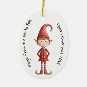 Verzauberter Elf   Weihnachtszauber Nordpol Keramik Ornament
