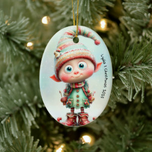 Verzauberter Elf Weihnachtszauber Nordpol Keramik Ornament