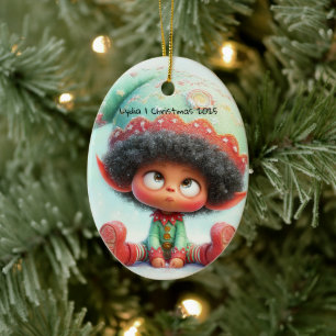 Verzauberter Elf Weihnachtszauber Nordpol Keramik Ornament