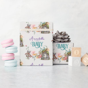 Verzauberter Feen-Garten-Tür-Baby-Party Geschenkpapier