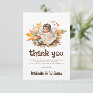 Verzauberter Feen-Herbst-Wald-Babyshower  Dankeskarte