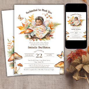Verzauberter Feen-Herbst-Wald-Babyshower Einladung
