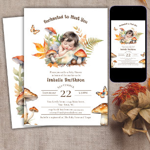 Verzauberter Feen-Herbst-Wald-Babyshower Einladung