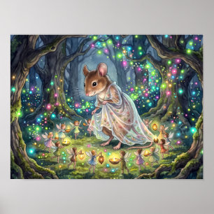 Verzauberter Feenring im Wald Poster