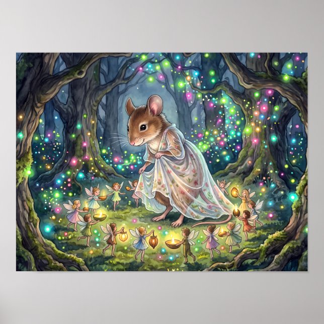 Verzauberter Feenring im Wald Poster (Vorne)
