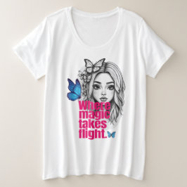Verzauberter Flug Große Größe T-Shirt