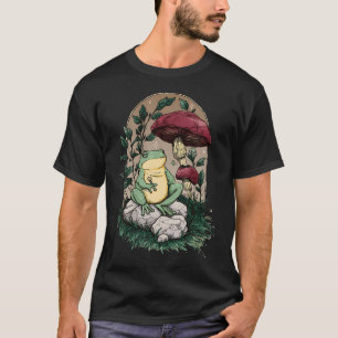 Verzauberter Frogcore-Pullover Pilze und Frosch - T-Shirt