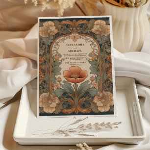 Verzauberter Garten Art Nouveau Hochzeit Einladung