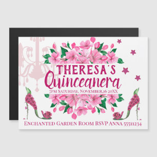 Verzauberter Garten Feenschuhe - Rosa Lampe Magnetkarte