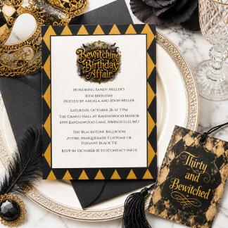 Verzauberter Geburtstag Gothic-Maskenball-Party Einladung
