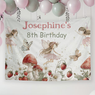verzauberter Geburtstag Mädchen Gartenfeen Banner