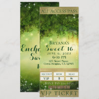 Verzauberter grüner Wald VIP Sweet 16 Party-Ticket