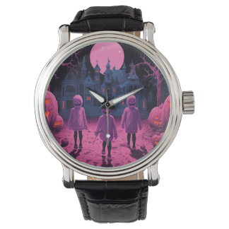 Verzauberter Halloween-Pfad mit Kürpen Armbanduhr